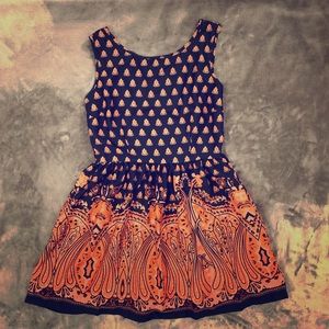 EUC dark navy and orange dress